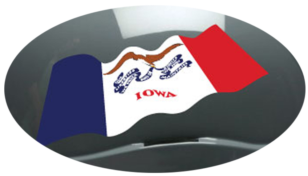 Pyramex Ridgeline Cap Style Hard Hats -Iowa Flag ~ Detail View