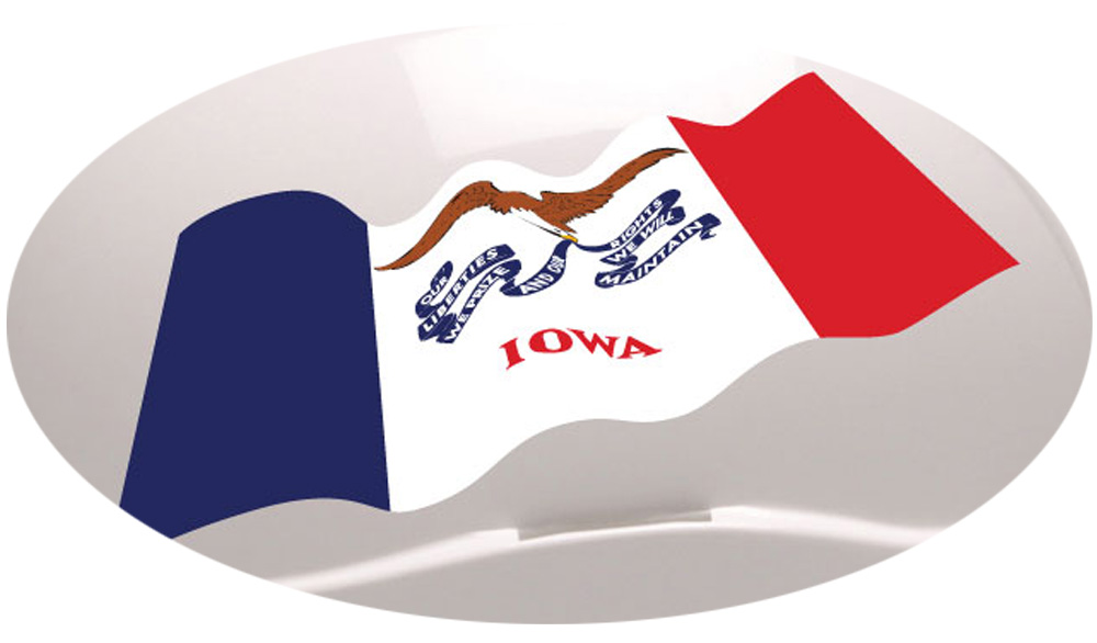 Pyramex Ridgeline Cap Style Hard Hats -Iowa Flag ~Detail View