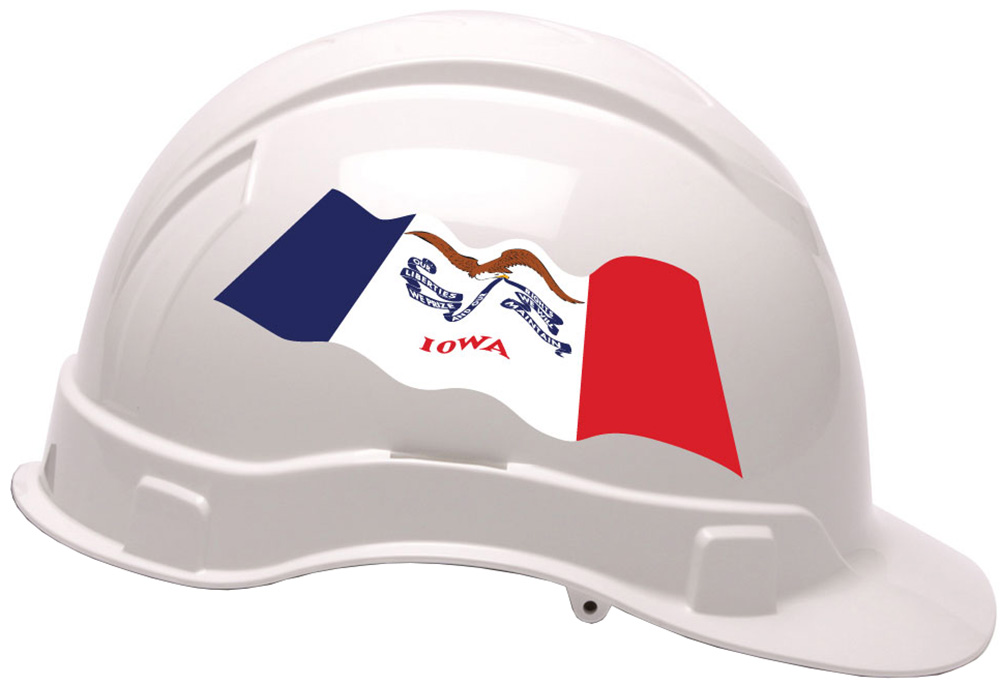 Pyramex Ridgeline Cap Style Hard Hats - Iowa Flag ~ Right Side View