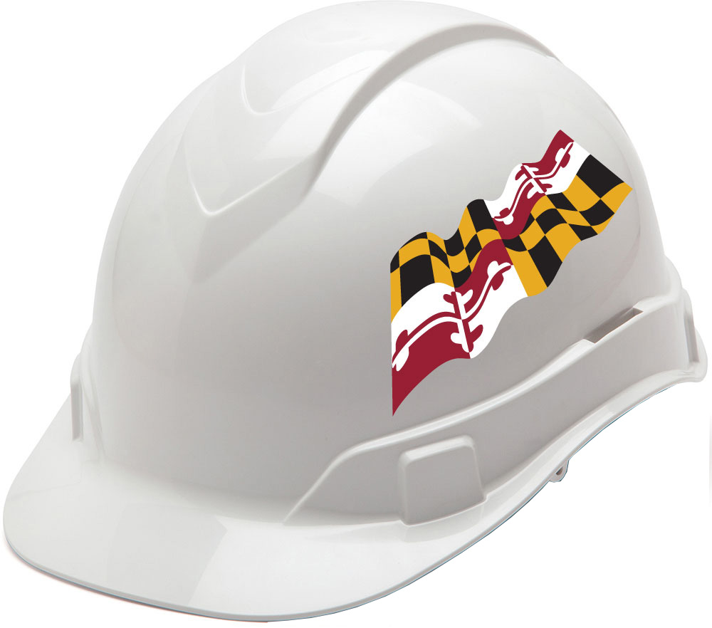Pyramex Ridgeline Cap Style Hard Hats - Maryland Flag ~ Profile