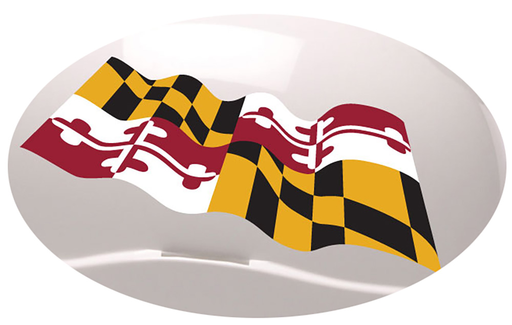 Pyramex Ridgeline Cap Style Hard Hats - Maryland Flag ~ Detail View