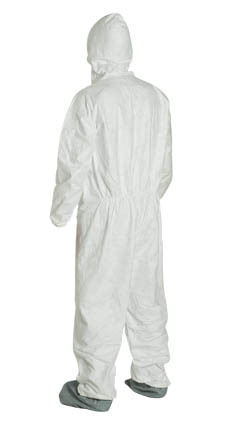 DuPont TYVEK Nonwoven Fiber Coveralls Standard Suit With Zipper Front Single Suit  ~  Back View