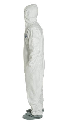 DuPont TYVEK Nonwoven Fiber Coveralls Standard Suit With Zipper Front  Single Suit ~  Side View