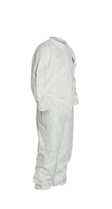 DuPont TYVEK Nonwoven Fiber Coverall with Elastic Wrists and Ankles  SINGLE SUIT - Size XL  ~  Side View