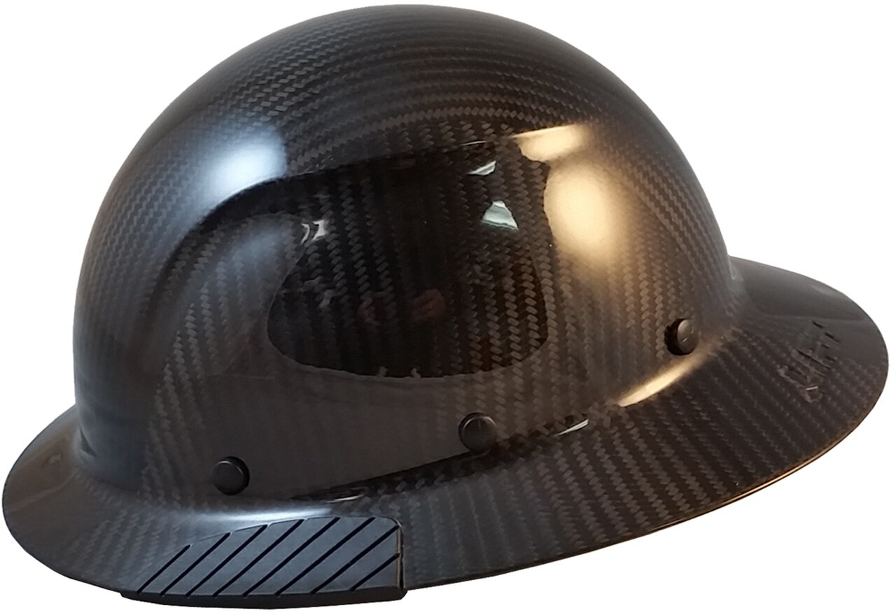 Actual Carbon Fiber Hard Hat - Full Brim Glossy Black 