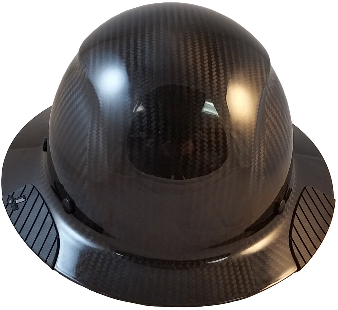 Actual Carbon Fiber Hard Hat - Full Brim Glossy Black 