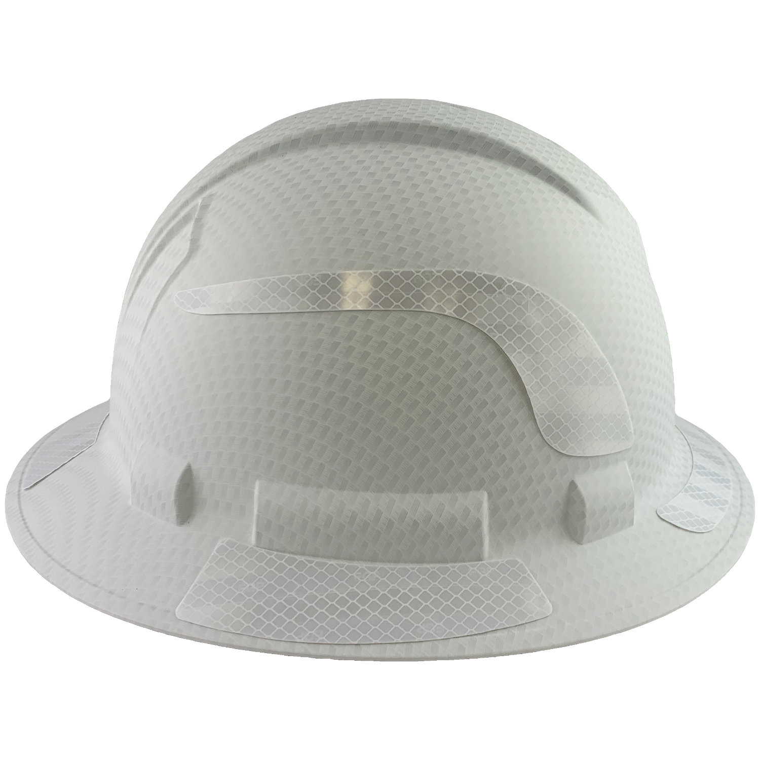 Pyramex Ridgeline Full Brim Style Hard Hat with Matte White Graphite Pattern with White Decals - Right View