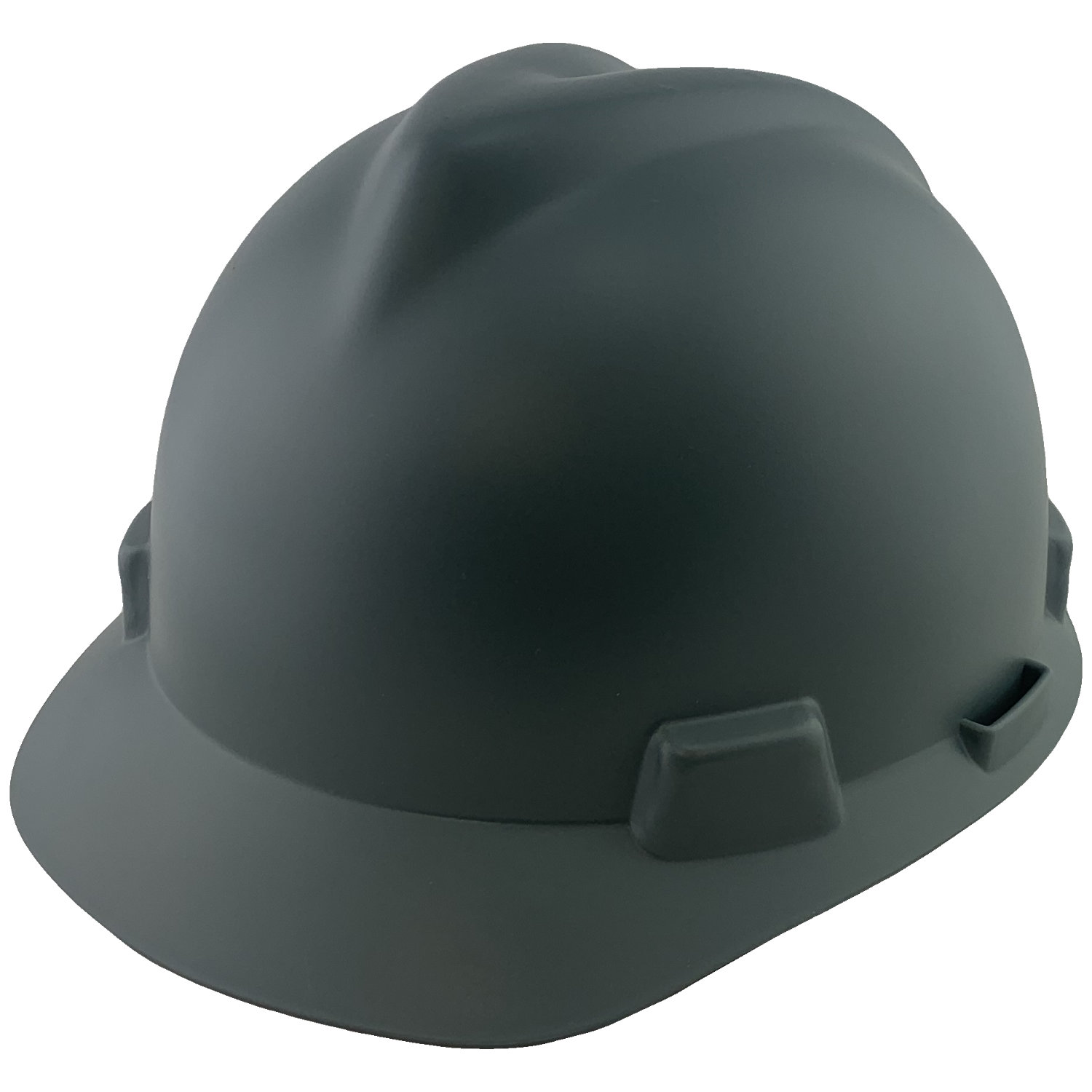 MSA V-Gard Cap Style Hard Hats with One Touch Suspensions Matte Gray  - Oblique View