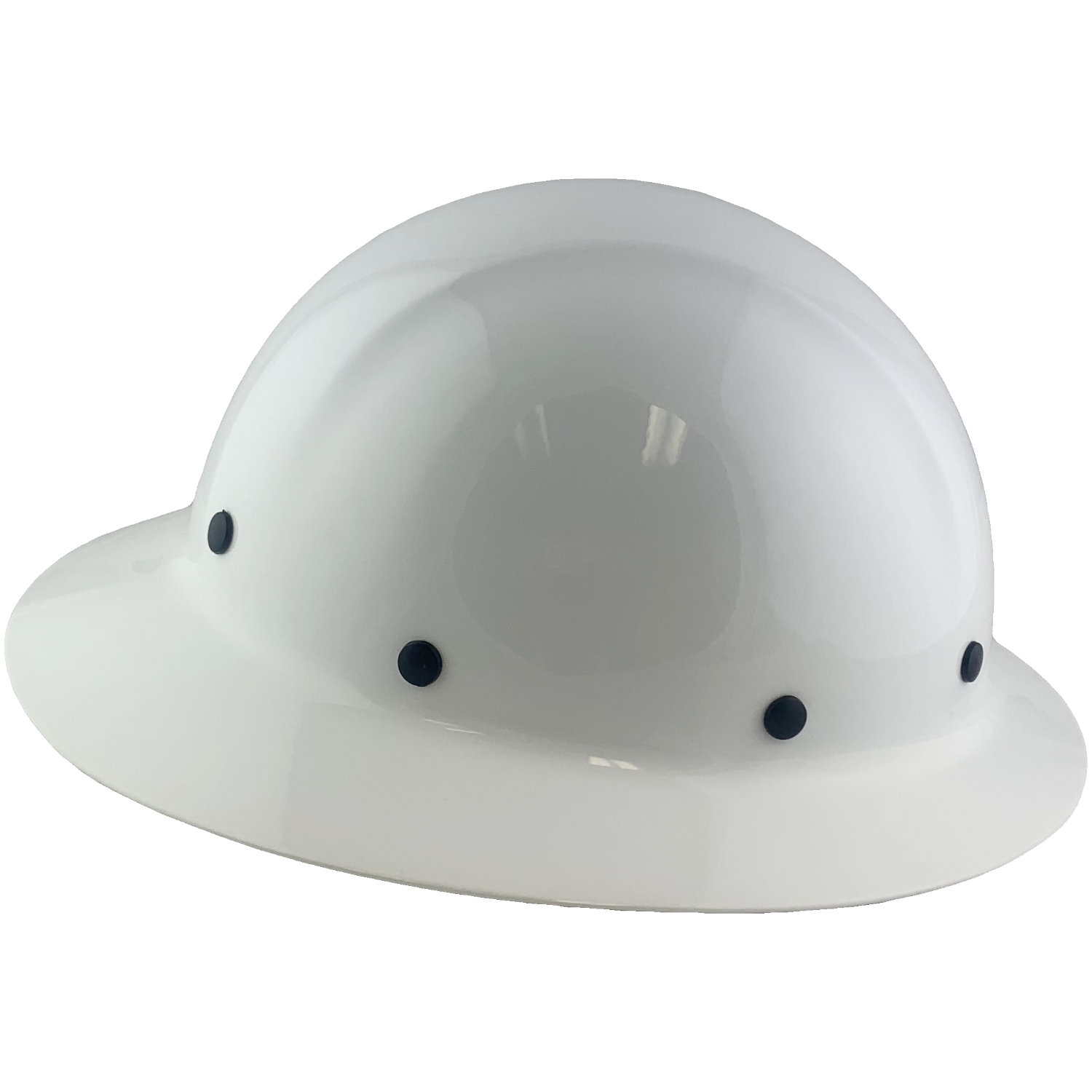 Dynamic Wofljaw Full Brim Fiberglass Hard Hat with 8 Point Ratchet Suspension - White - Right View