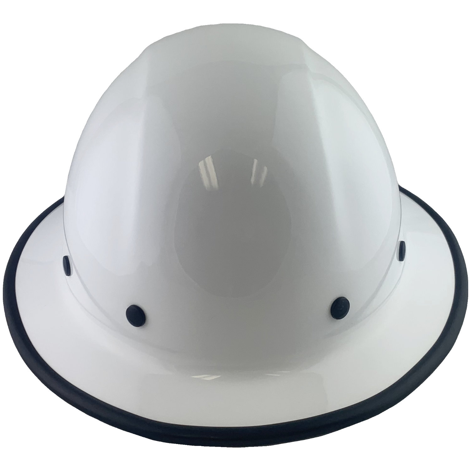 Dynamic Wofljaw Full Brim Fiberglass Hard Hat with 8 Point Ratchet Suspension - White - with Protective Edge