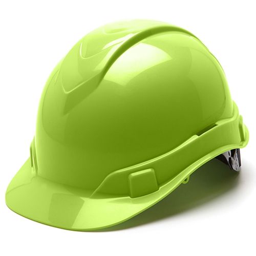 Pyramex Ridgeline Cap Style Hard Hats Hi Viz Lime - Oblique View