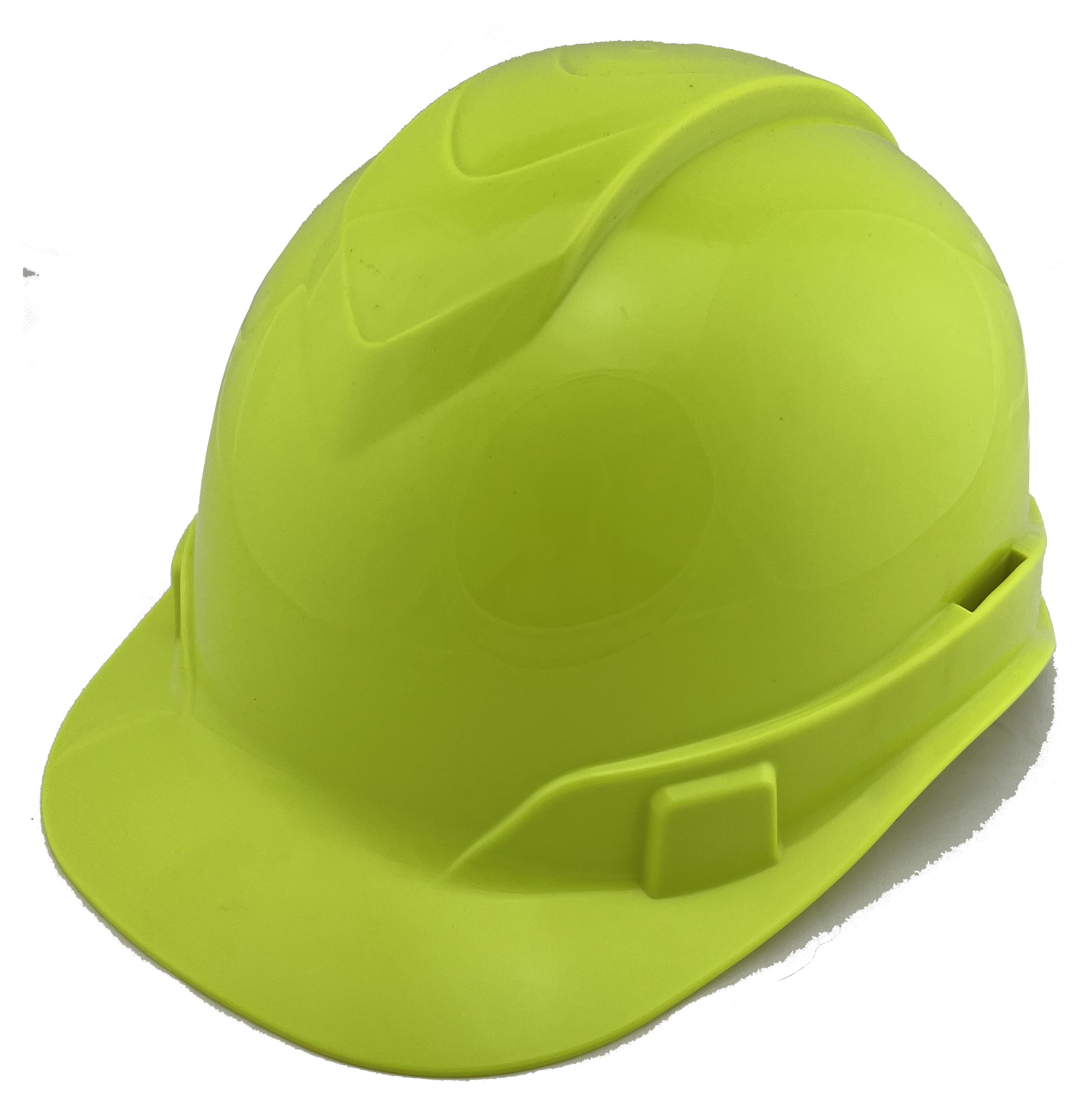 Pyramex Ridgeline Cap Style Hard Hats Hi Viz Lime - Oblique View Left