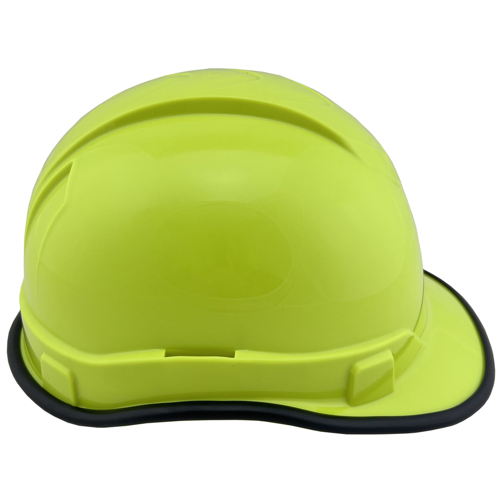 Pyramex Ridgeline Cap Style Hard Hats Hi Viz Lime - Left with edge
