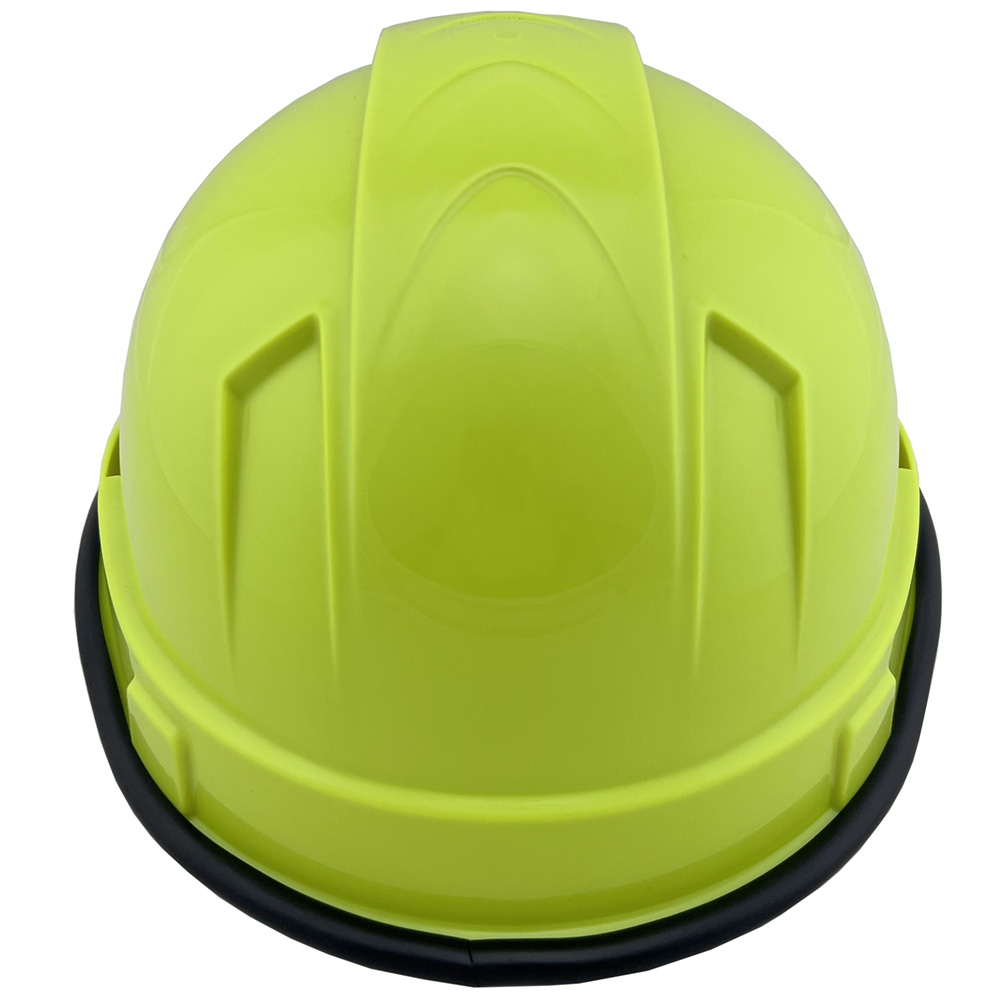 Pyramex Ridgeline Cap Style Hard Hats Hi Viz Lime - Back with edge