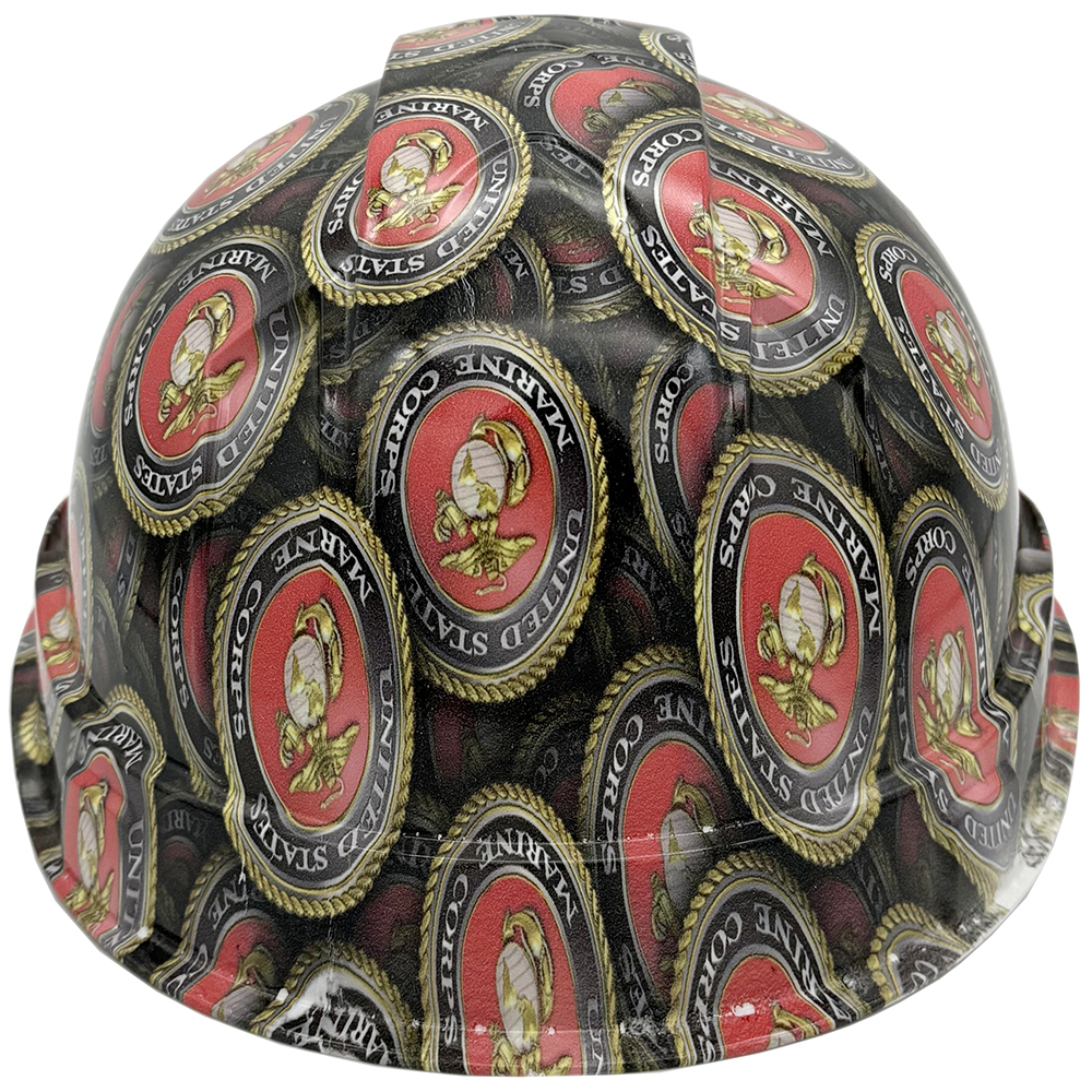 US Marine Corps Design Cap Style Hydro Dipped Hard Hats - Back