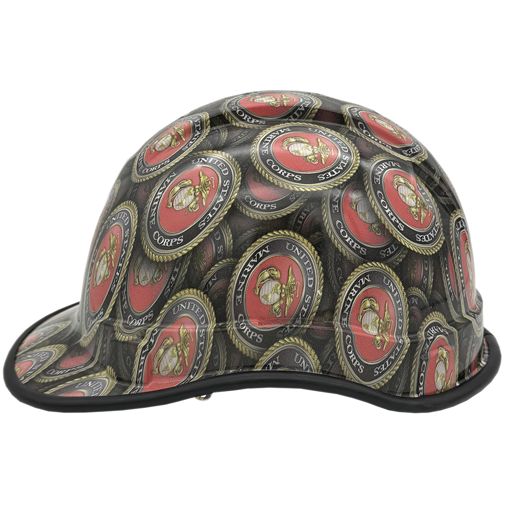 US Marine Corps Design Cap Style Hydro Dipped Hard Hats - Edge Left