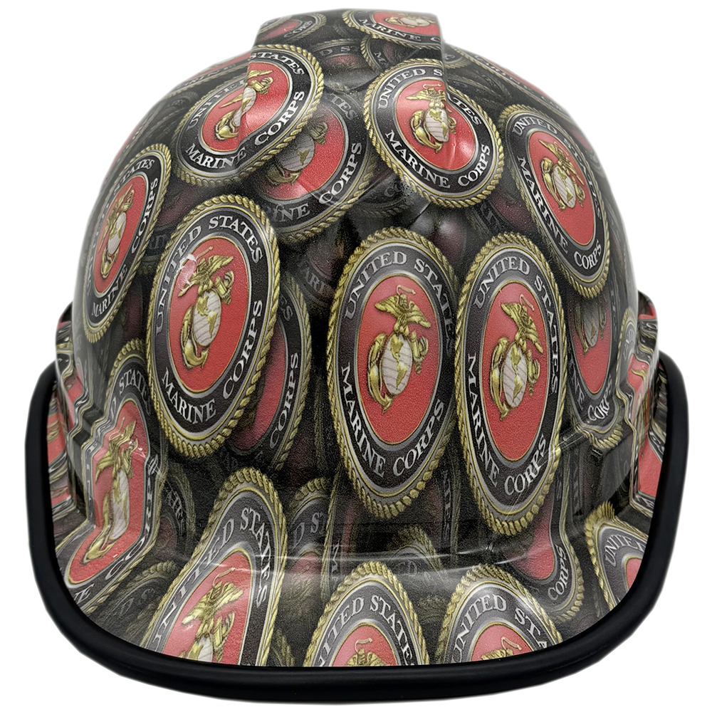 US Marine Corps Design Cap Style Hydro Dipped Hard Hats - Edge Front