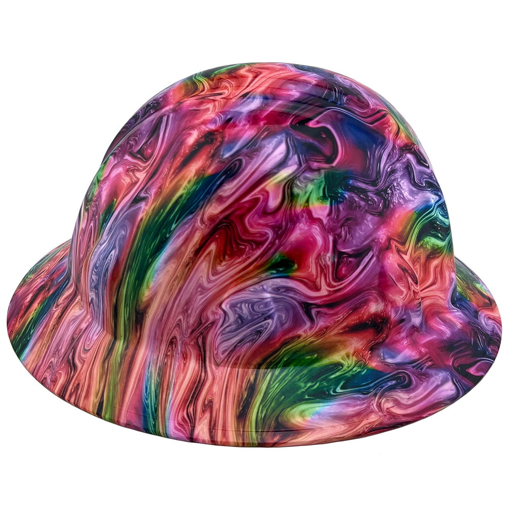 Color Splash Design Full Brim Hydro Dipped Hard Hats
Right Side View