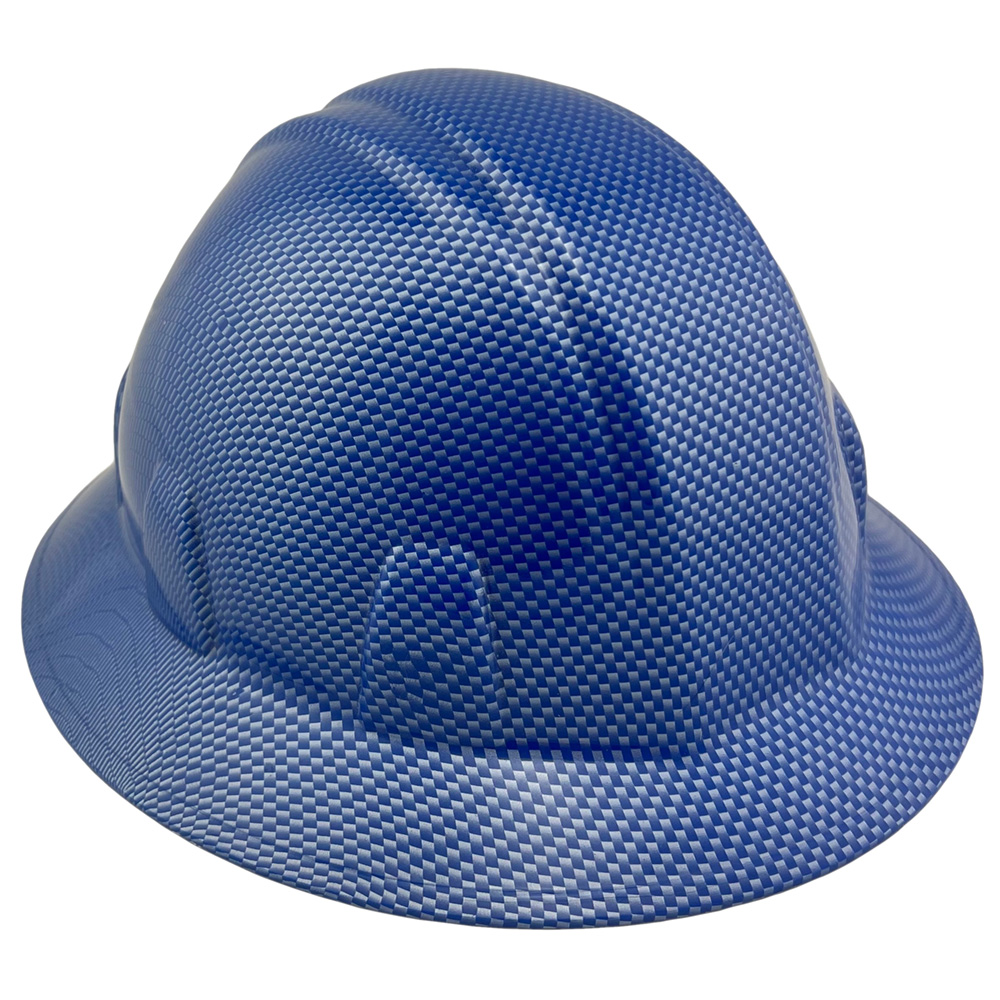 Blue Carbon Fiber Design Full Brim Hydro Dipped Hard Hats