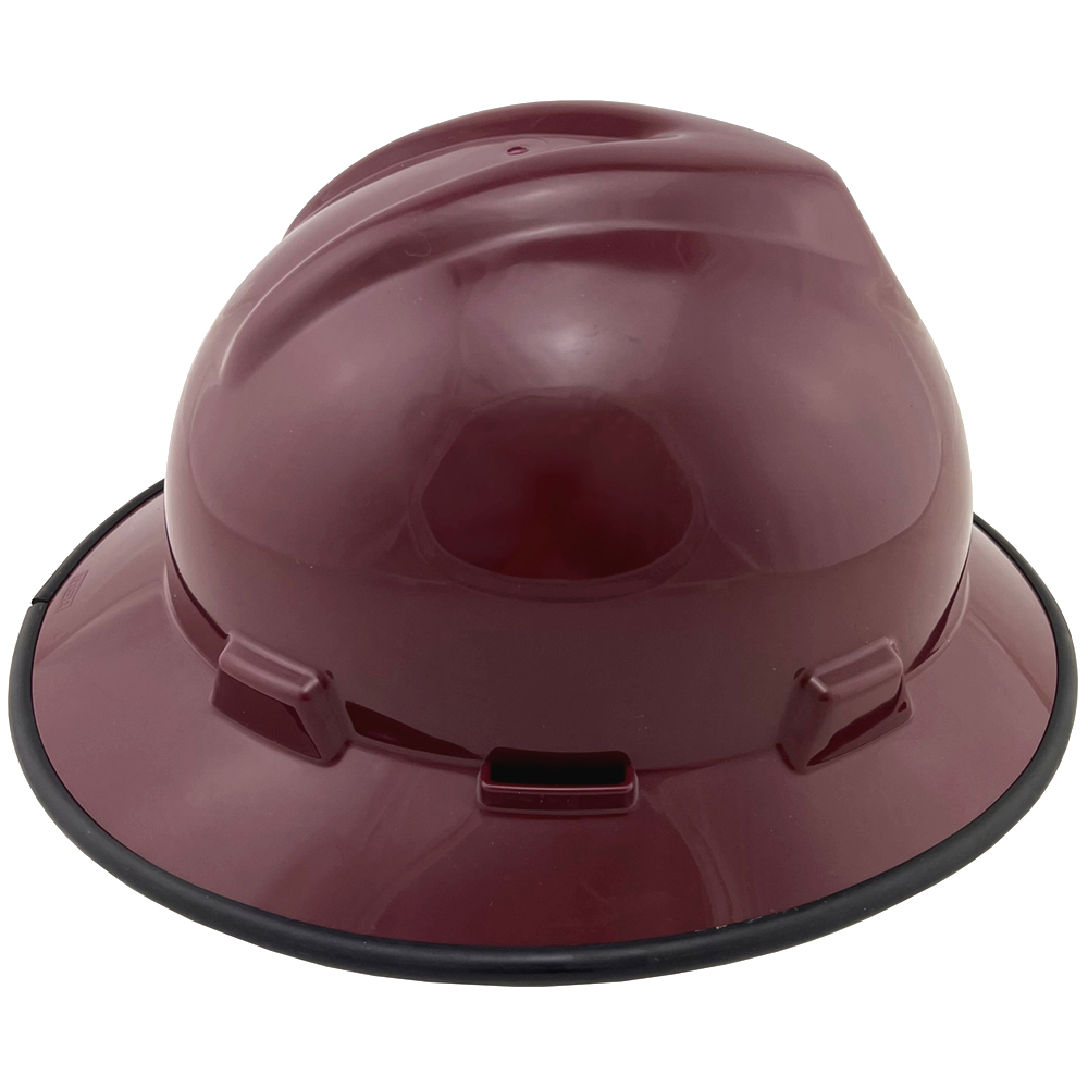 Maroon MSA V-Gard Hard Hats | Full Brim Safety Helmets | Tasco