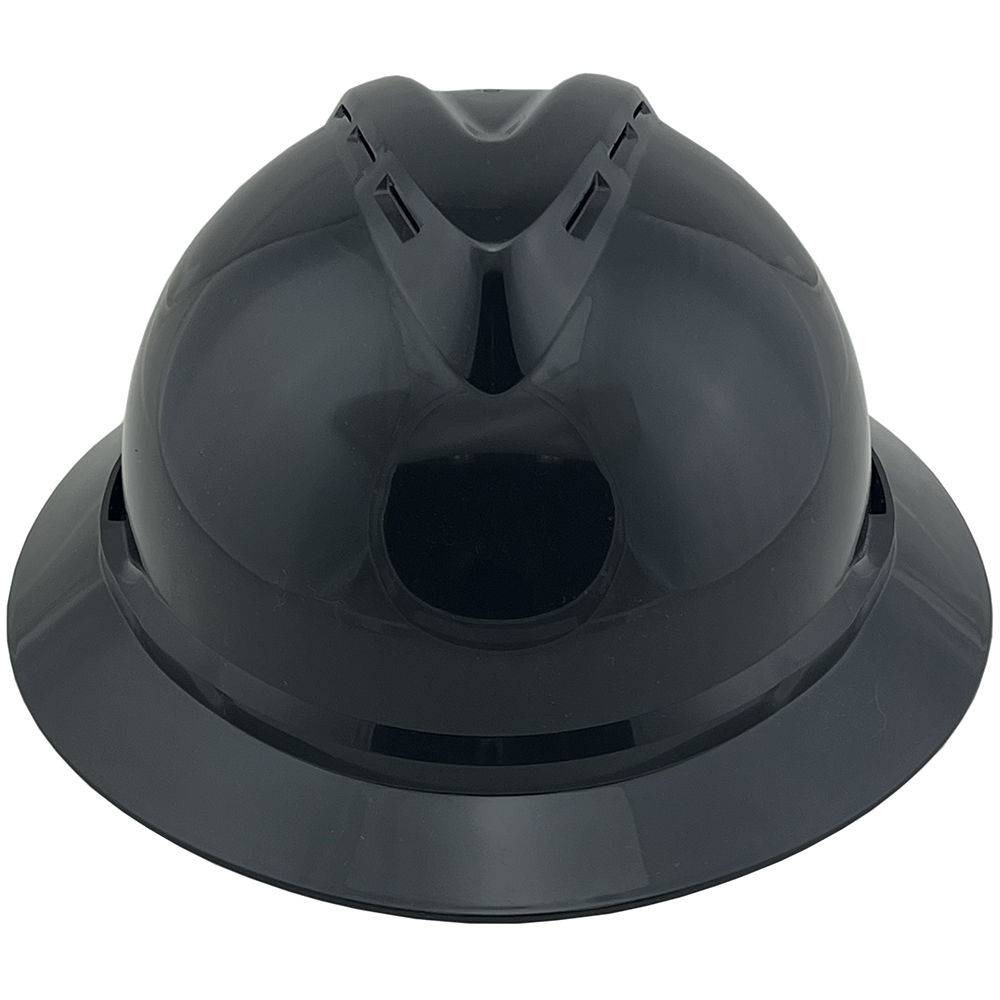 MSA Advance Full Brim Vented Hard Hats with Ratchet Suspensions Black - Front