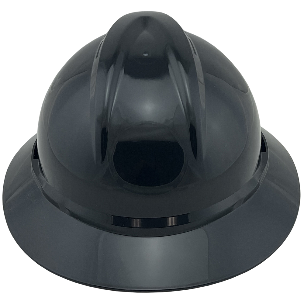 MSA Advance Full Brim Vented Hard Hats with Ratchet Suspensions Black - Back