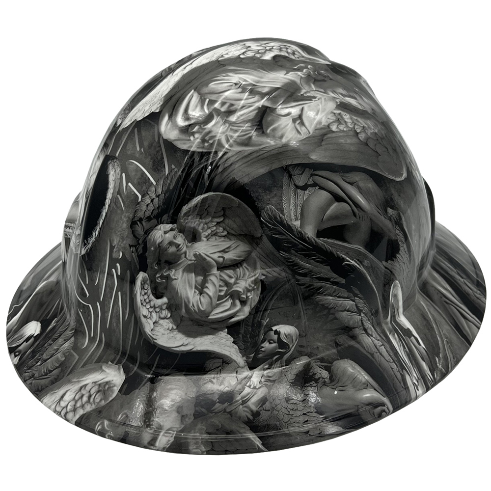 Guardian Angel Design Full Brim Hydro Dipped Hard Hats | Buy