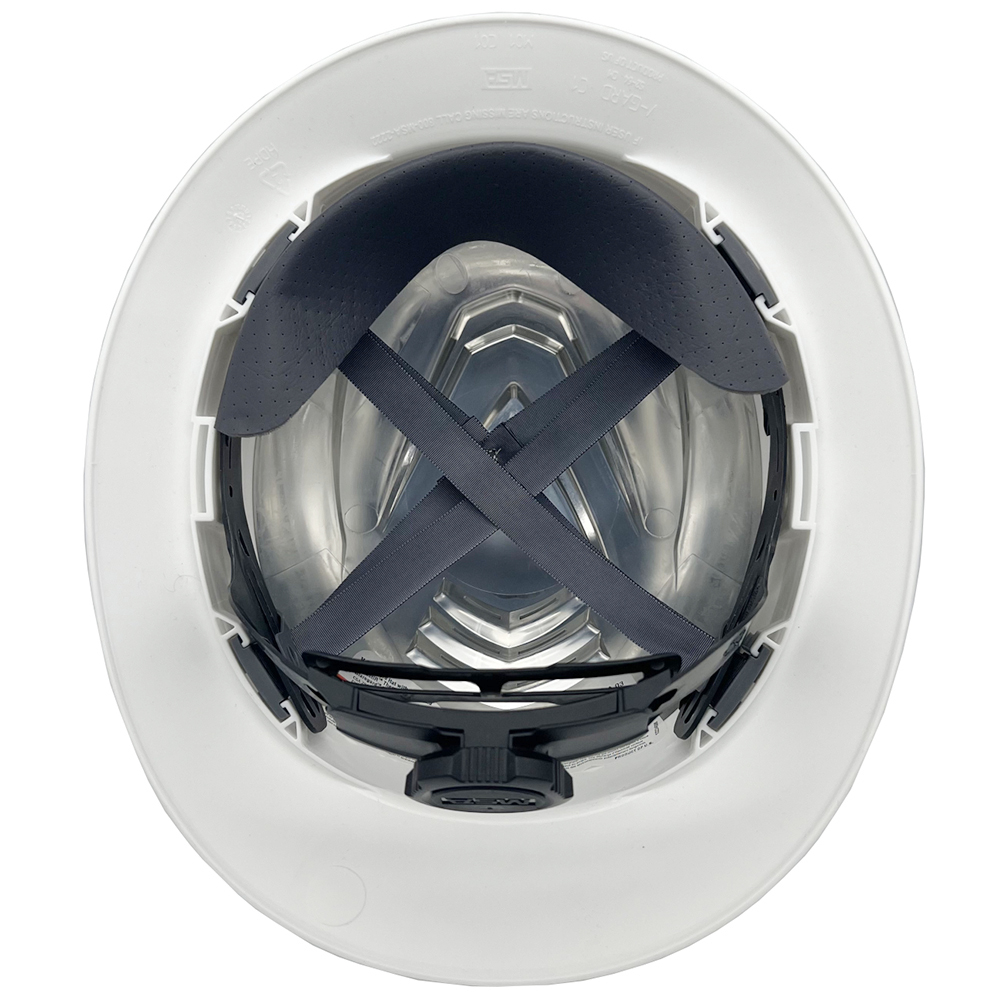 MSA Full Brim C1 Vented Hard Hats with 4 Point Ratchet Suspensions White - Suspension