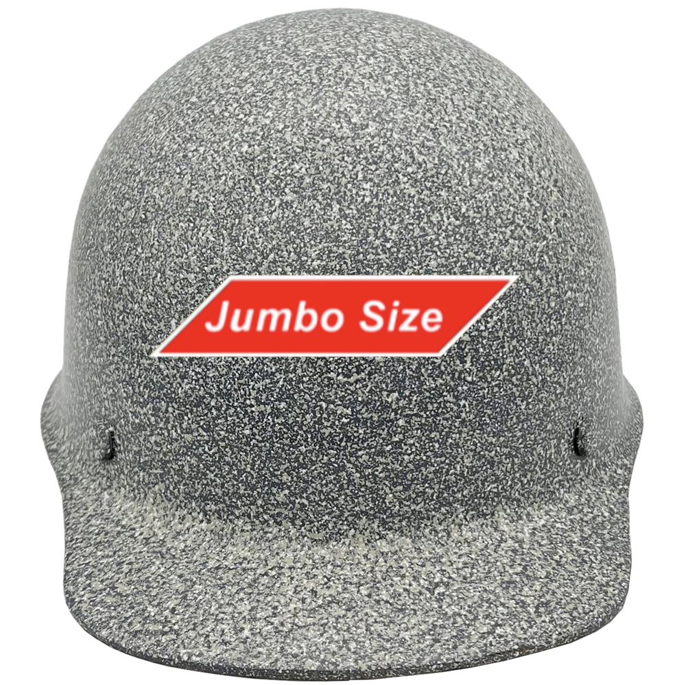 MSA Skullgard (LARGE SHELL) Cap Style Hard Hats with STAZ ON Suspension Textured White Stone - Front