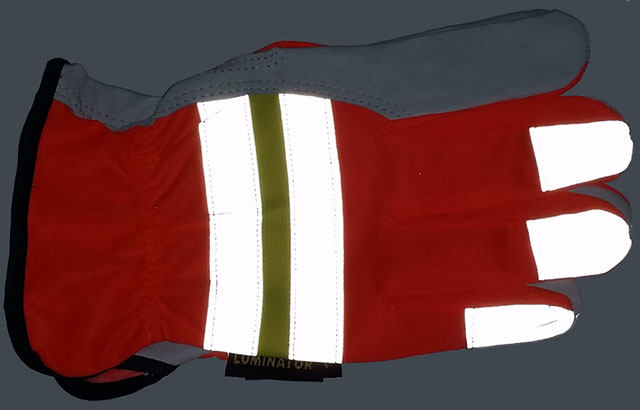 Premium Grain Goatskin Driver Glove w/ Reflective Stripes Pic 1 XL