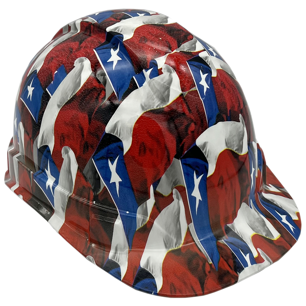 Texas Wavy Flag Hydro Cap Style - Oblique Right Texas Wavy Flag Hydro Cap Style - Oblique Right