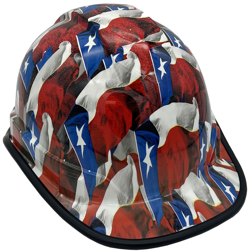 Texas Wavy Flag Hydro Cap Style - Edge Oblique Right Texas Wavy Flag Hydro Cap Style - Edge Oblique Right