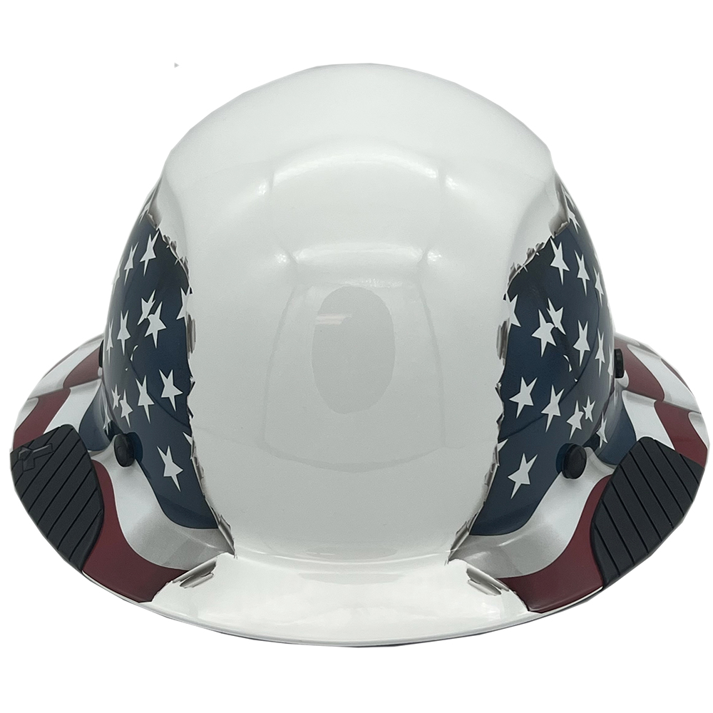 DAX Fiberglass Composite Hard Hat - Full Brim American Flag - Front
