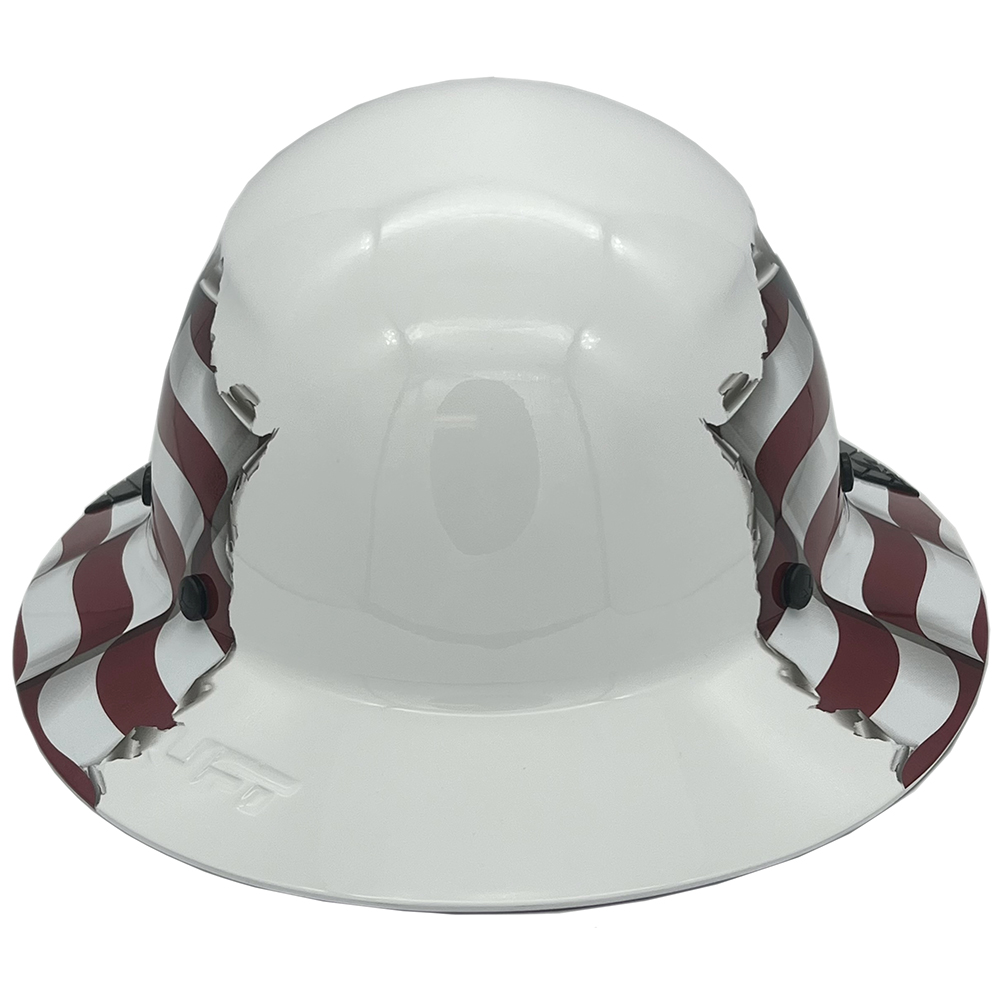 DAX Fiberglass Composite Hard Hat - Full Brim American Flag - Back