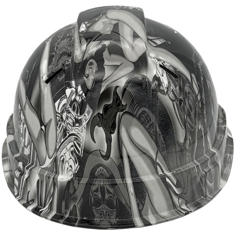 Bad Bones Design Hydro Dipped Cap Style Vented Hard Hat - Back
