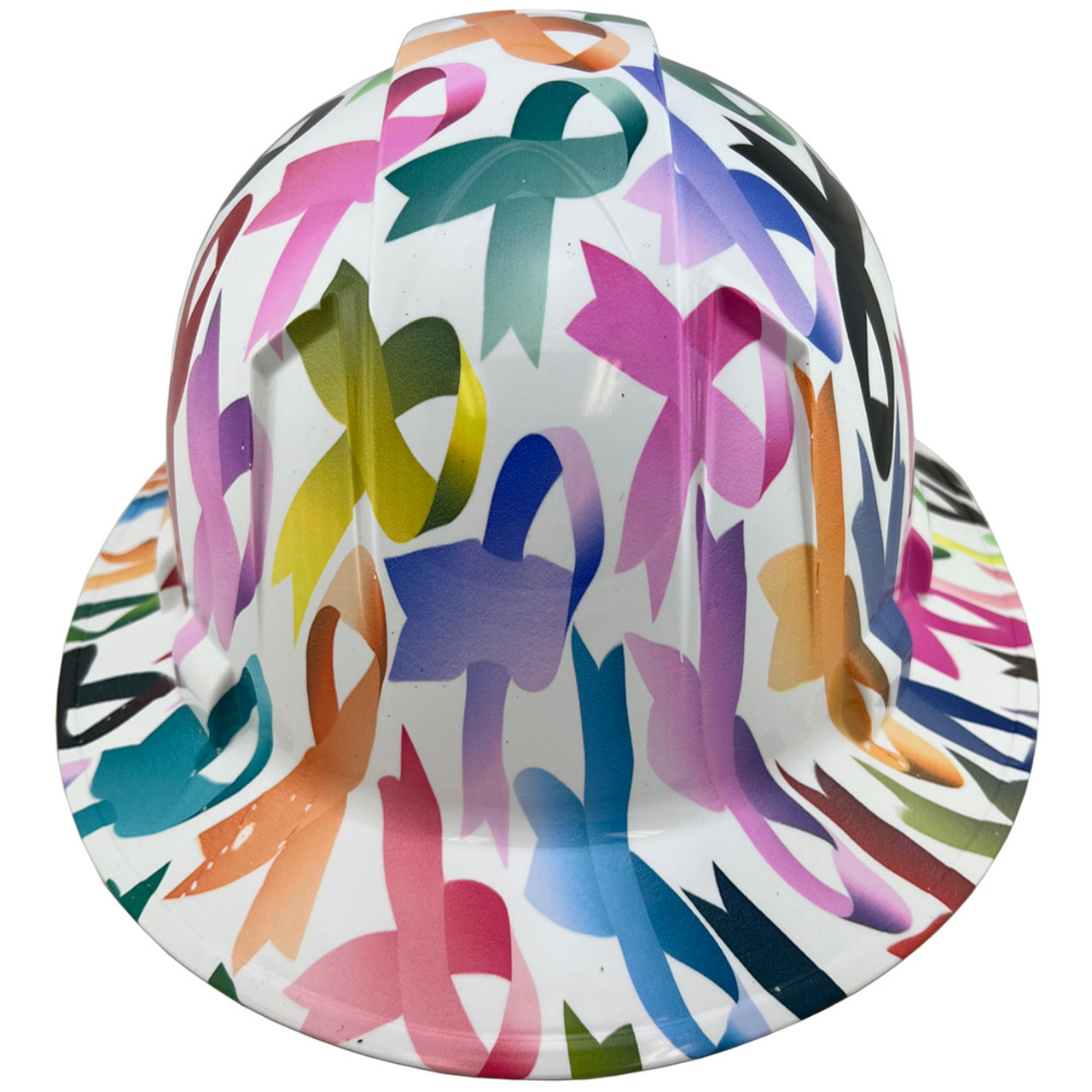 Pyramex Type II T2 Ridgeline Full Brim Hydro Dipped Hard Hat - Ribbons for All back