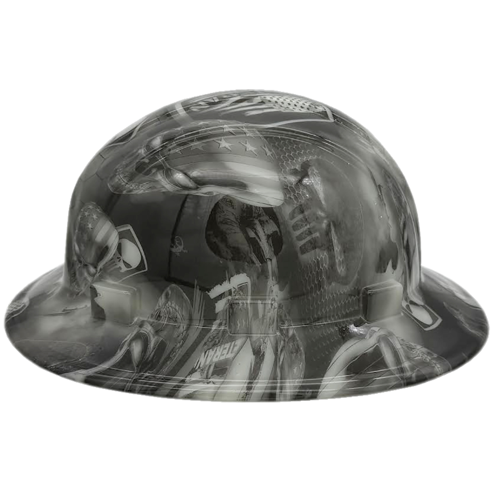 Veterans GLOW IN THE DARK Hard Hats Full Brim - Left