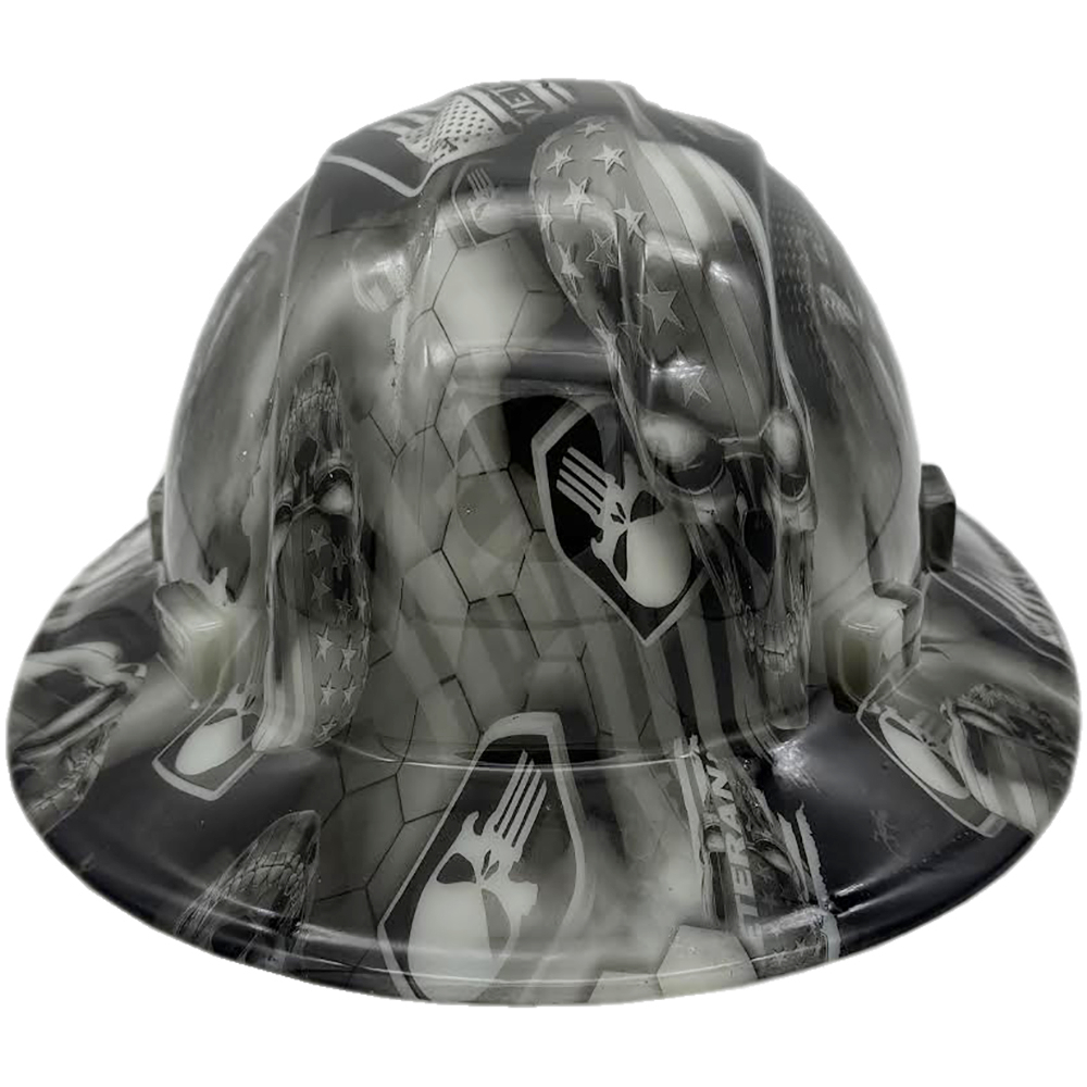 Veterans GLOW IN THE DARK Hard Hats Full Brim - Back