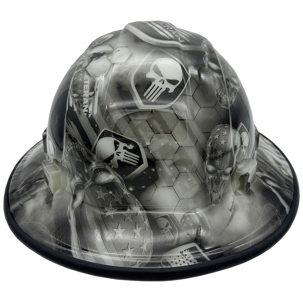 Veterans GLOW IN THE DARK Hard Hats Full Brim - Edge Front