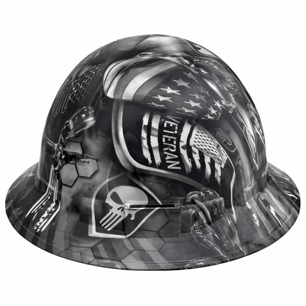 Pyramex Type II T2 Ridgeline Full Brim Hydro Dipped Hard Hat -Right Veterans Design