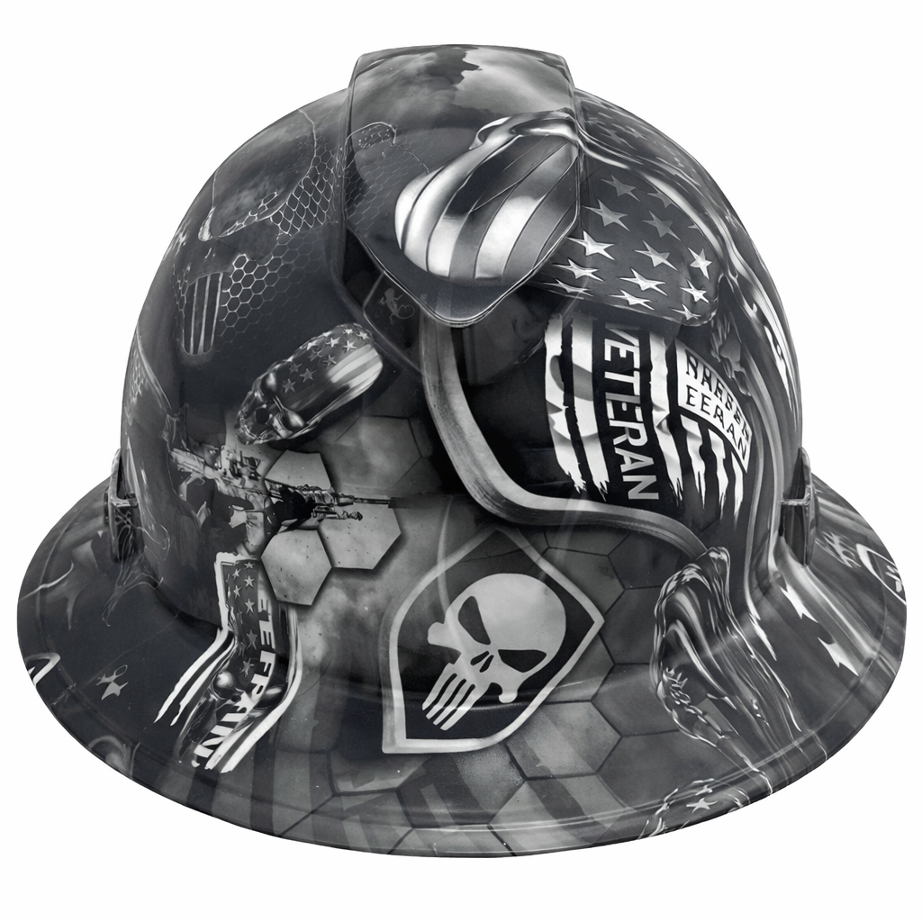 Pyramex Type II T2 Ridgeline Full Brim Hydro Dipped Hard Hat - Front Veterans Design