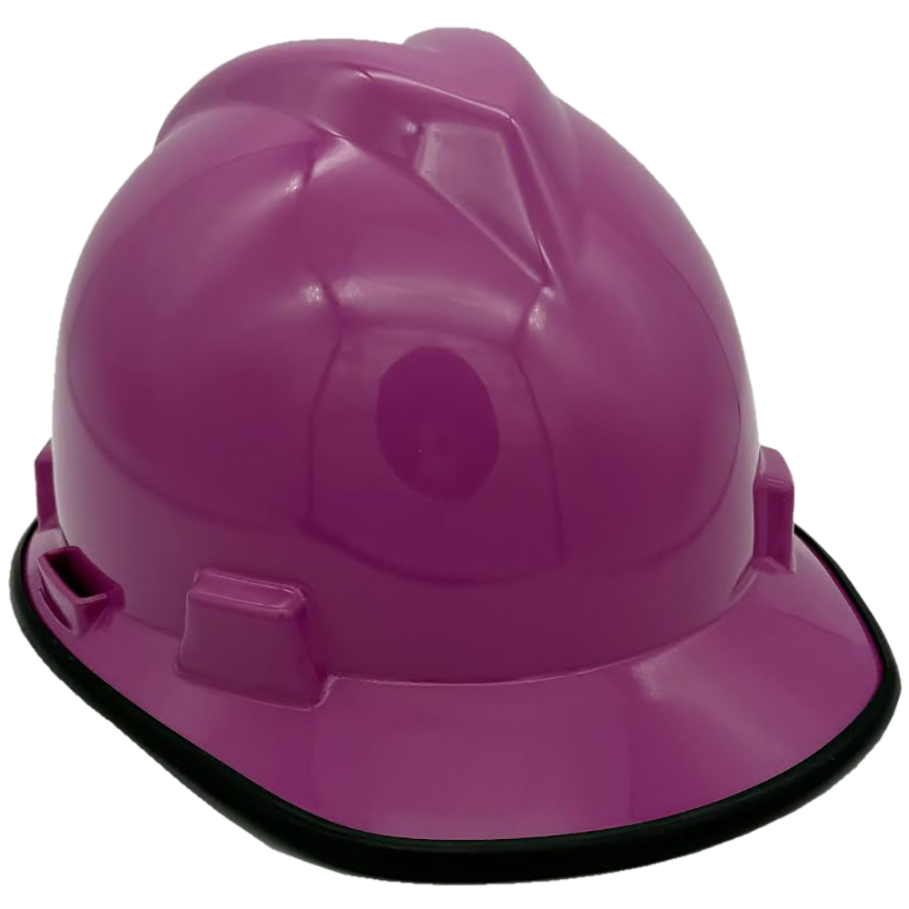 MSA V-Gard Cap Style Hard Hats with Staz-On Suspensions Magenta with edge right oblique