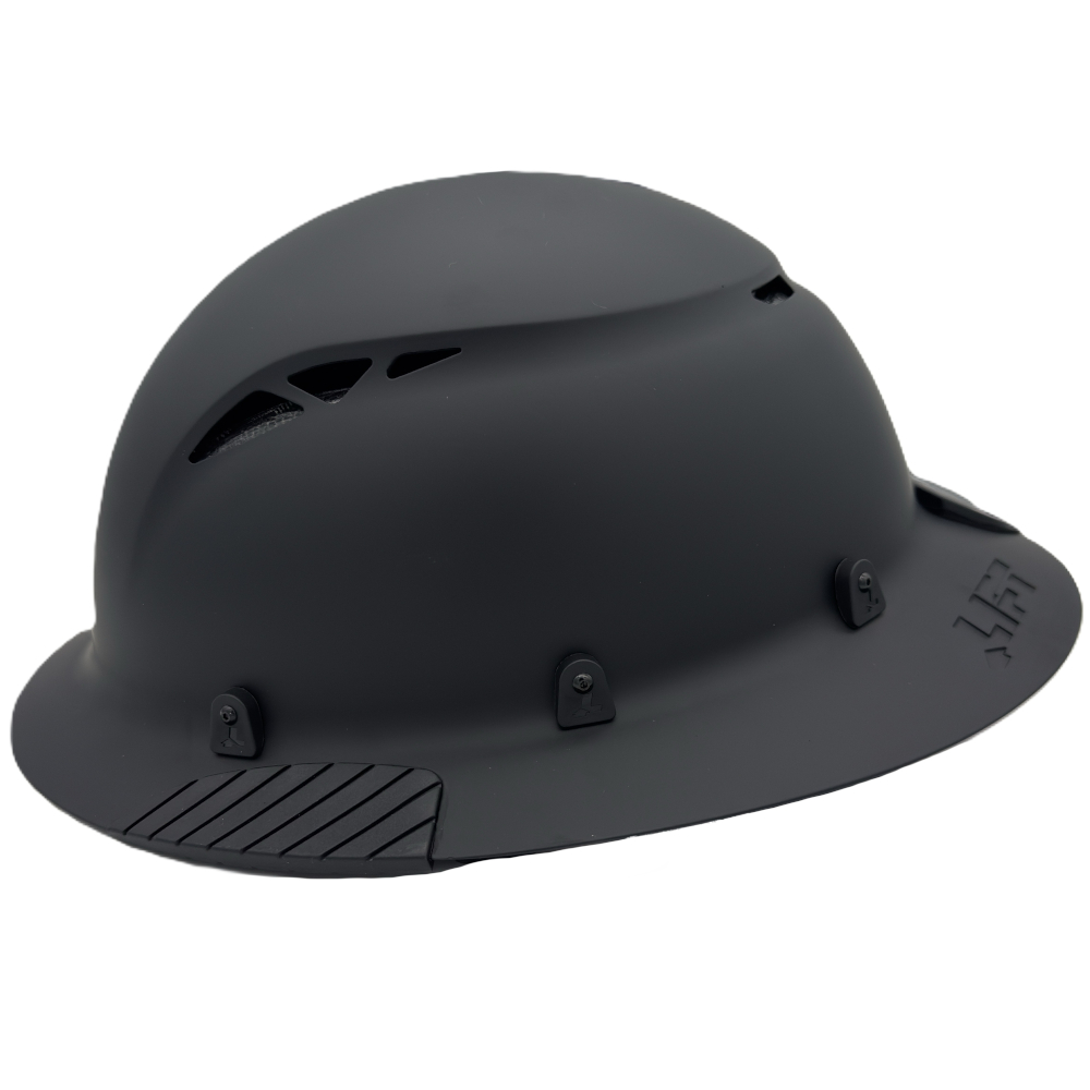 Fiber Reinforced Hard Hat Full Brim Matte Black - Left View