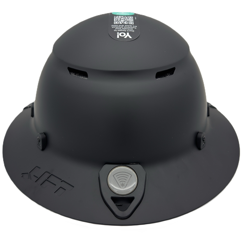 Fiber Reinforced Hard Hat Full Brim Matte Black - Back View