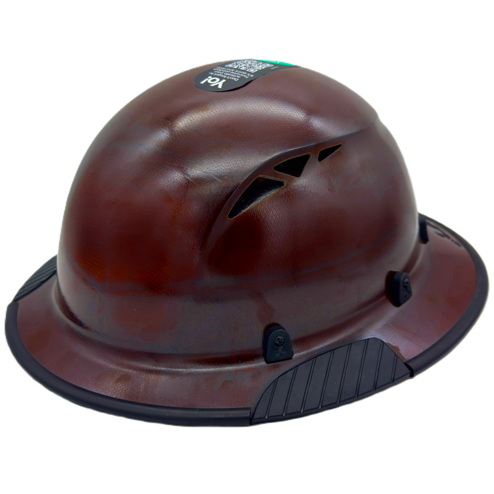 Fiber Reinforced Hard Hat Full Brim Natural Tan - Edge Oblique Left View