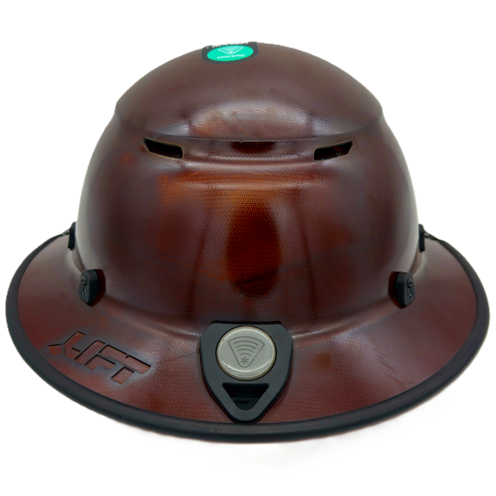Fiber Reinforced Hard Hat Full Brim Natural Tan - Edge Back View