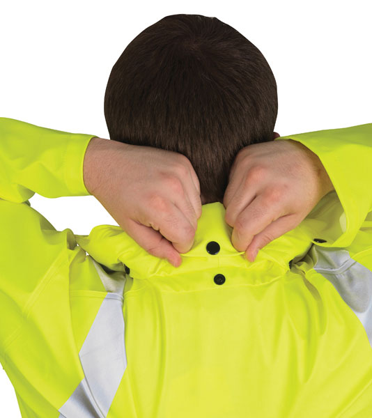 MCR Luminator 40 mm, PVC 2 Piece Class III Rain Coat Yellow with Silver Stripes- Size Medium