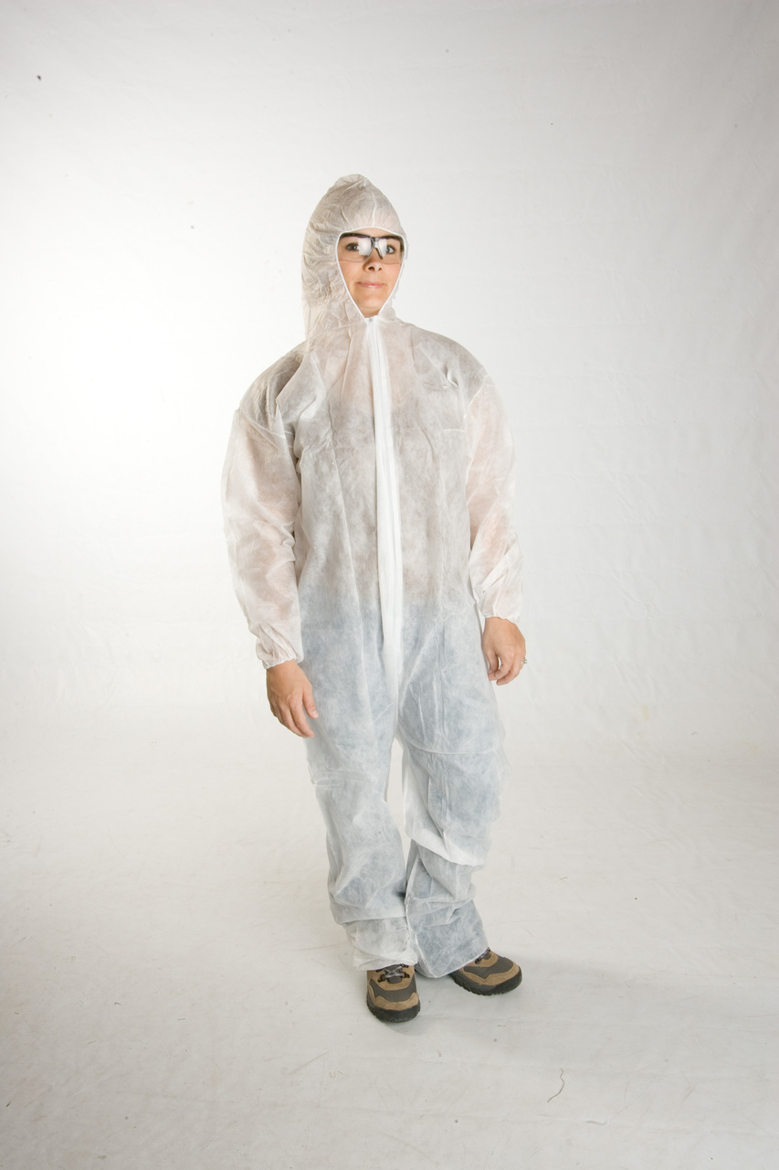 Polypropylene Coveralls w/ Hood, Elastic Wrists, Ankles   pic 1