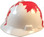 MSA V-Gard WHITE Shell Canadian Flag Hard Hats - Oblique View