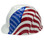 MSA V-Gard with Dual American Flag on Both Sides Hard Hats - Left